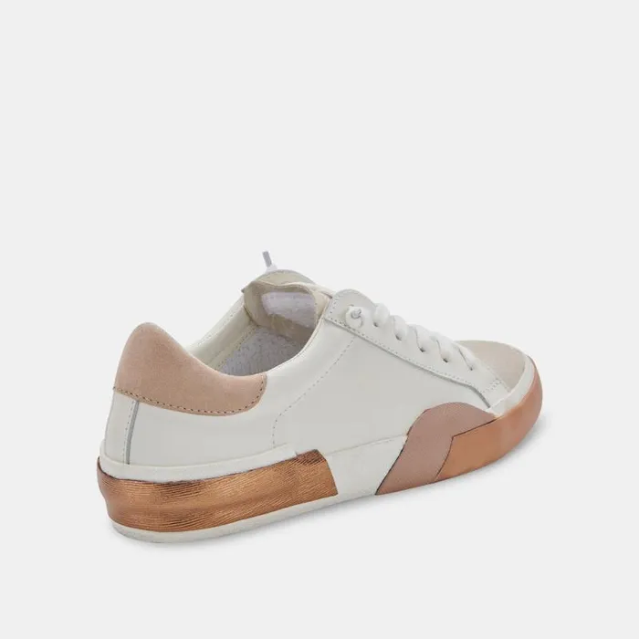 Dolce Vita Zina Sneakers White Tan Women Sneakers