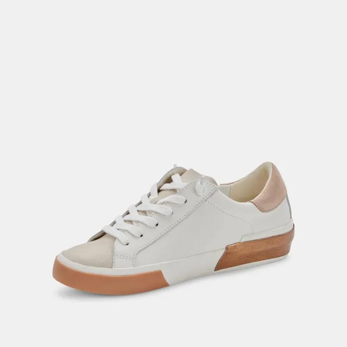 Dolce Vita Zina Sneakers White Tan Women Sneakers