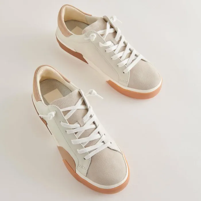 Dolce Vita Zina Sneakers White Tan Women Sneakers