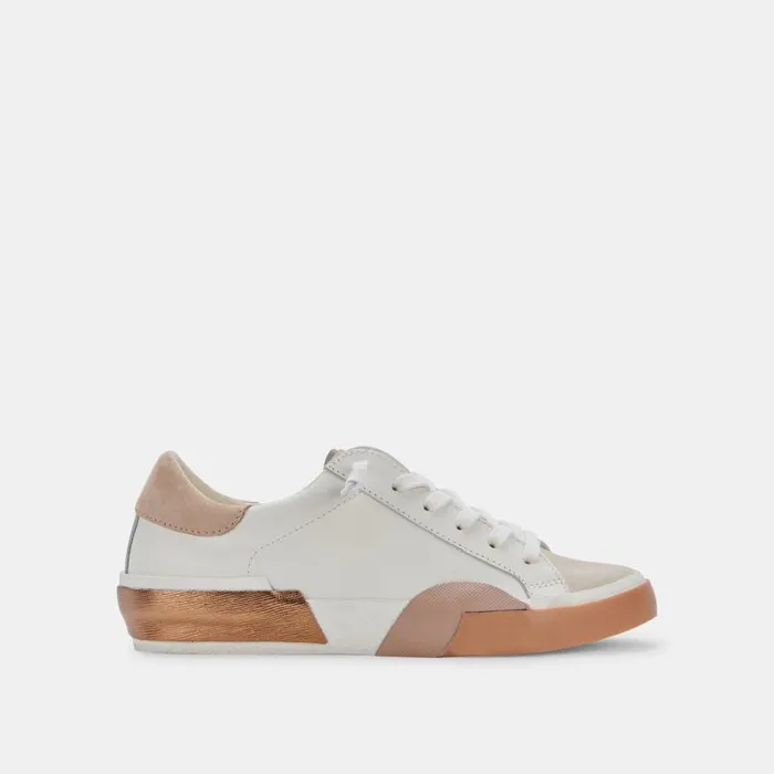 Dolce Vita Zina Sneakers White Tan Women Sneakers