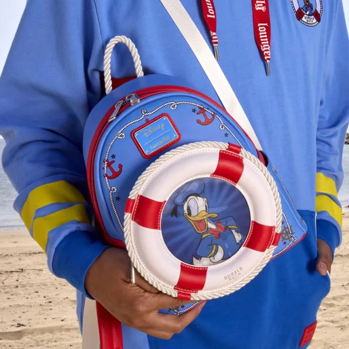 Donald Duck 90th Anniversary Lenticular Mini Backpack Unisex Loungefly Backpacks Donald Duck 90th Anniversary Lenticular Mini Backpack Unisex Loungefly Backpacks