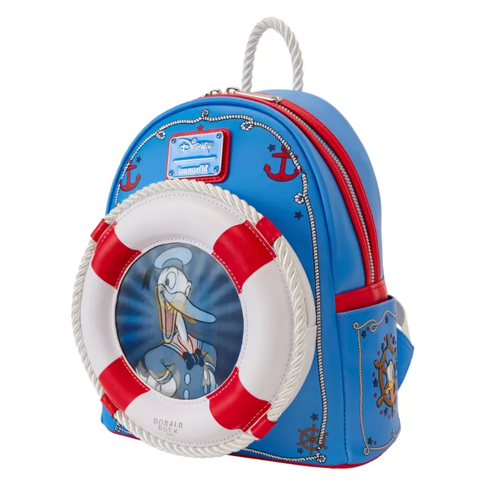 Donald Duck 90th Anniversary Lenticular Mini Backpack Unisex Loungefly Backpacks Donald Duck 90th Anniversary Lenticular Mini Backpack Unisex Loungefly Backpacks