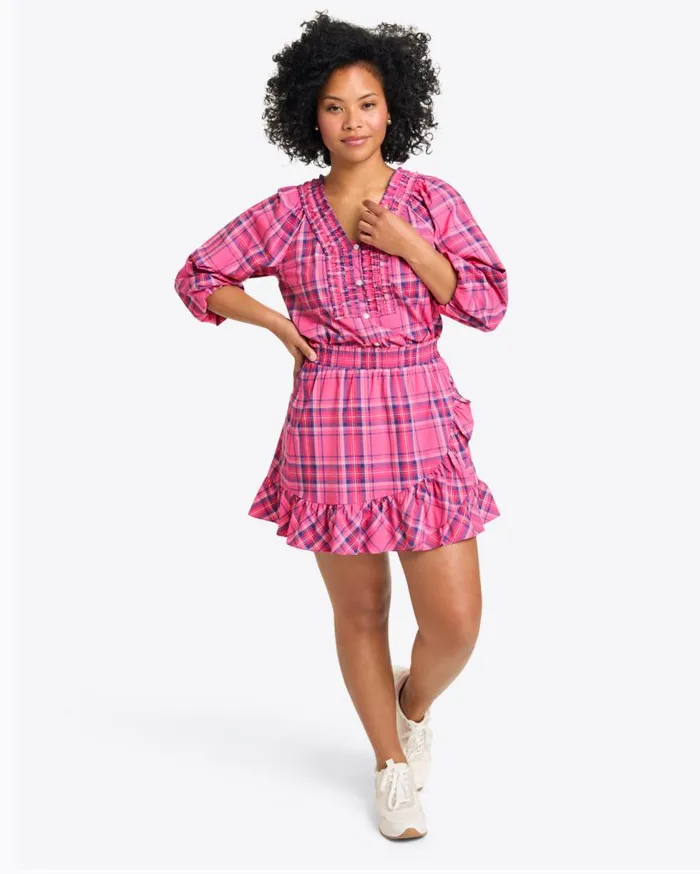 Draper James Bottoms and Skirts Women Ruffle Wrap Skirt In Pink Angie Plaid