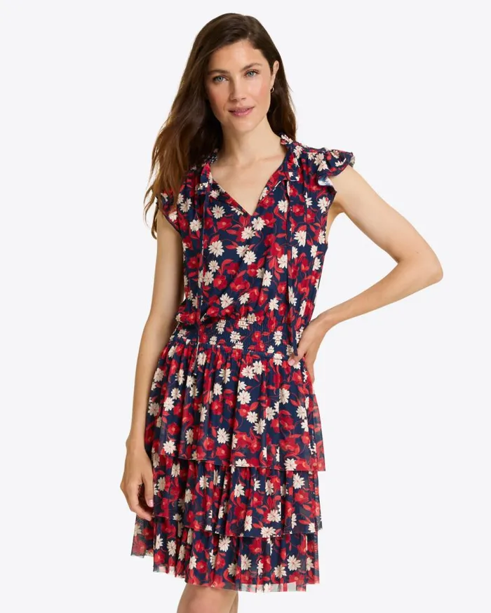 Draper James Dresses Women Alana Tiered Dress In Stretch Mesh