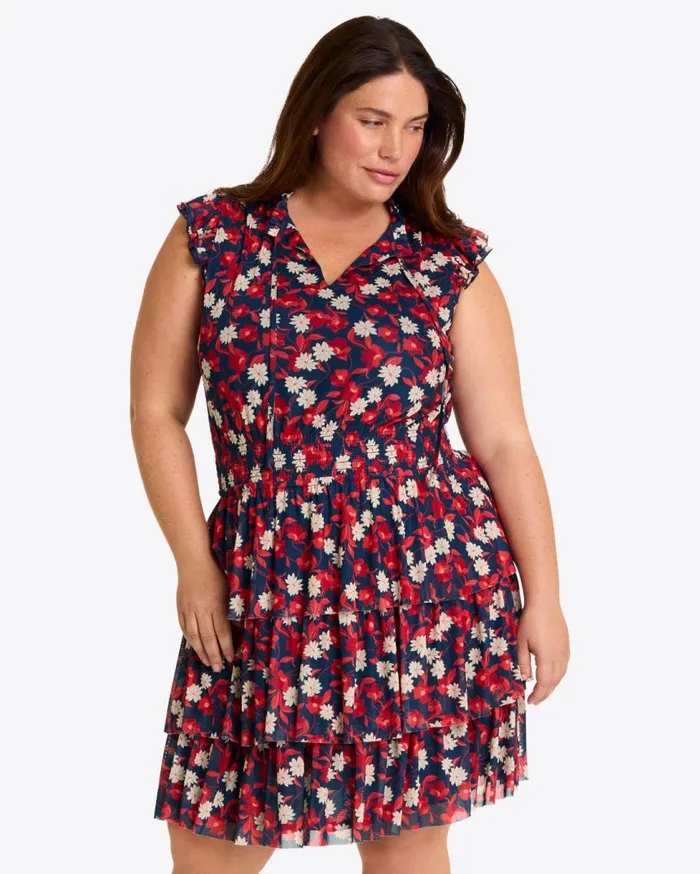 Draper James Dresses Women Alana Tiered Dress In Stretch Mesh