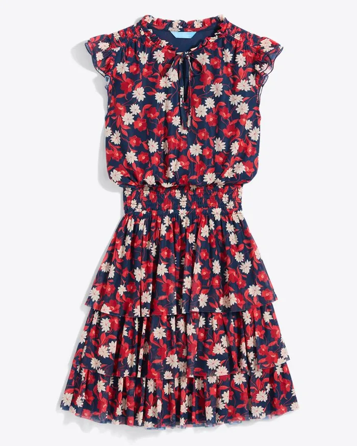 Draper James Dresses Women Alana Tiered Dress In Stretch Mesh