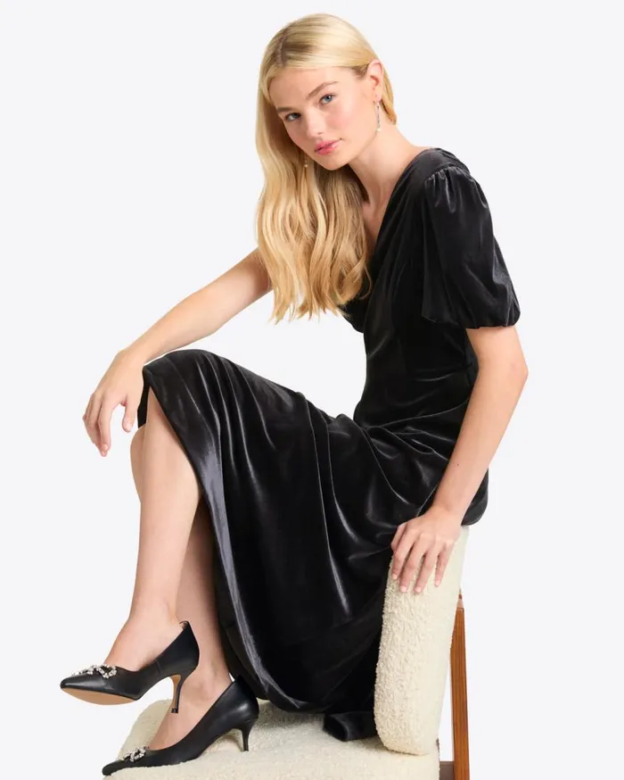 Draper James Dresses Women Vivienne Love Circle Midi Dress In Velvet