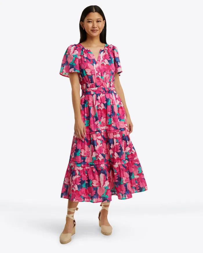 Draper James Extended Sizes Women Hollie Midi Dress In Shadow Stripe
