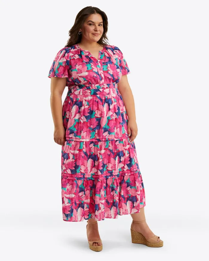 Draper James Extended Sizes Women Hollie Midi Dress In Shadow Stripe