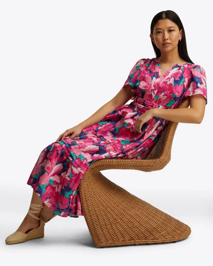 Draper James Extended Sizes Women Hollie Midi Dress In Shadow Stripe