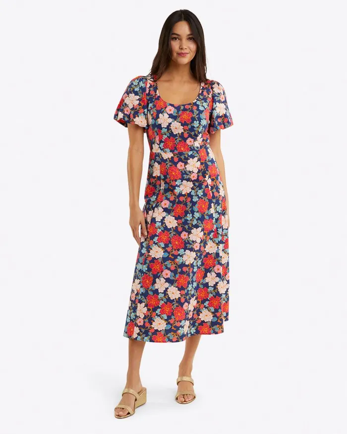Draper James Extended Sizes Women Julianne Midi Dress In Stretch Poplin
