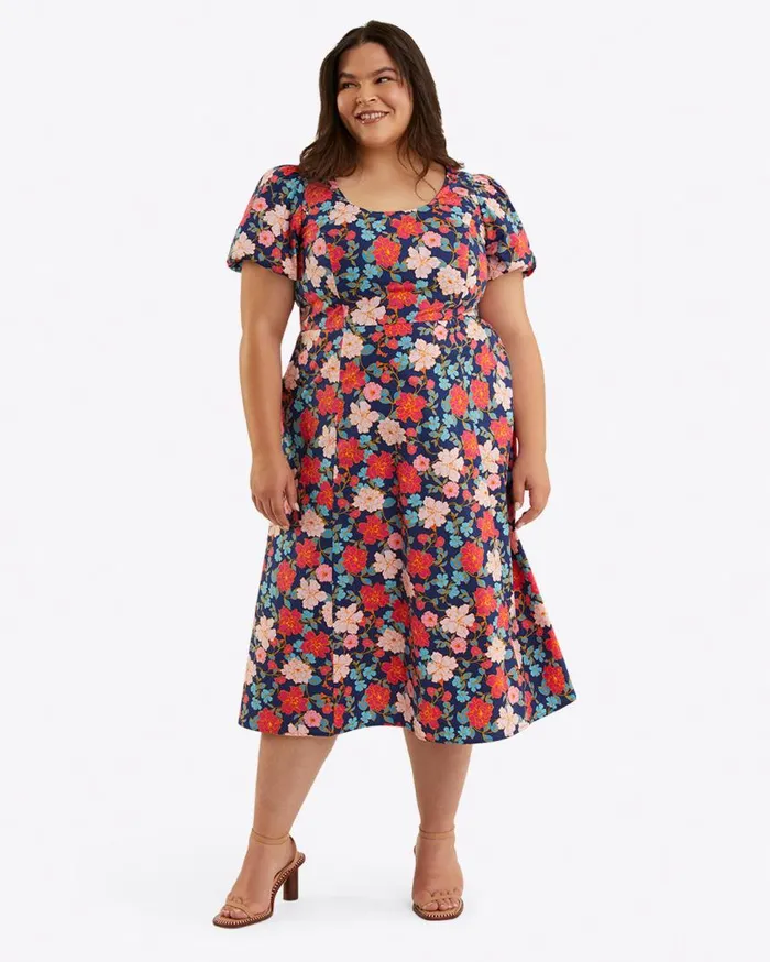 Draper James Extended Sizes Women Julianne Midi Dress In Stretch Poplin