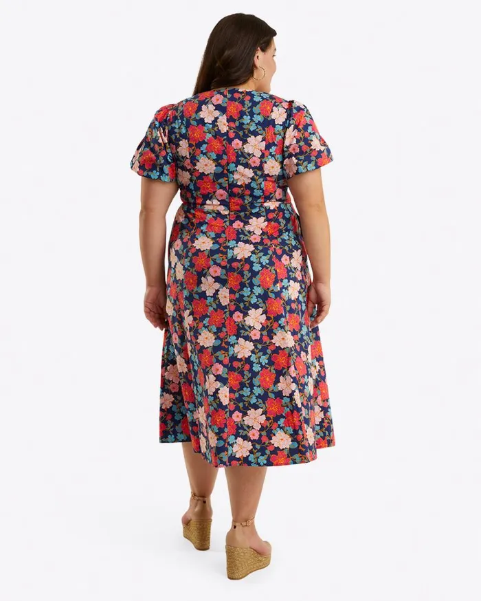 Draper James Extended Sizes Women Julianne Midi Dress In Stretch Poplin