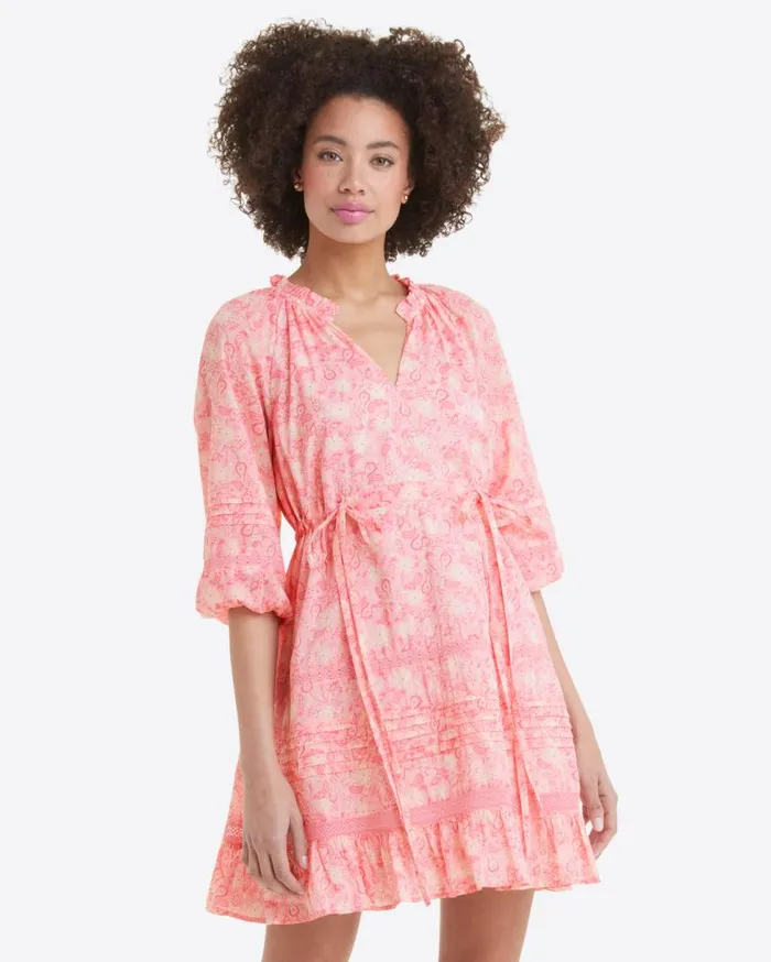 Draper James Extended Sizes Women Kellie Babydoll Dress In Pink Paisley
