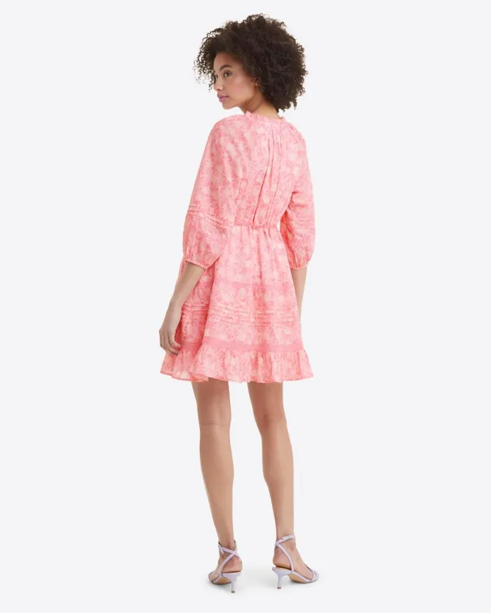 Draper James Extended Sizes Women Kellie Babydoll Dress In Pink Paisley