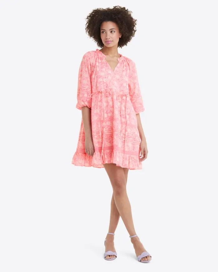 Draper James Extended Sizes Women Kellie Babydoll Dress In Pink Paisley