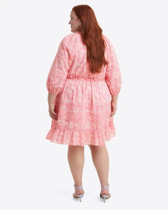 Draper James Extended Sizes Women Kellie Babydoll Dress In Pink Paisley