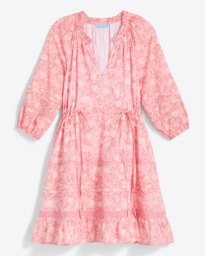 Draper James Extended Sizes Women Kellie Babydoll Dress In Pink Paisley