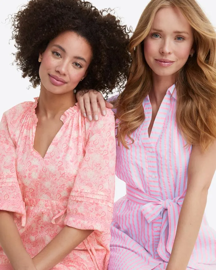 Draper James Extended Sizes Women Kellie Babydoll Dress In Pink Paisley