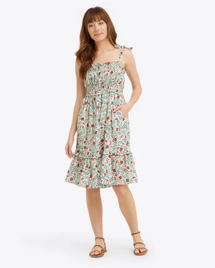 Draper James Extended Sizes Women Taylor Smocked Dress In Strawberry Field