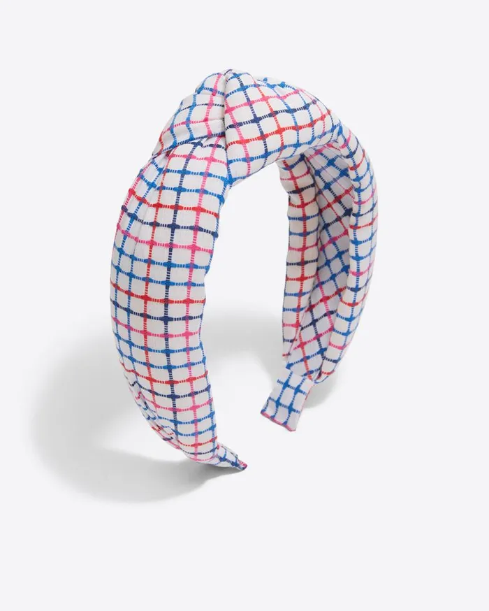Draper James Hats and Hair Women Knot Headband In Stitched Grid