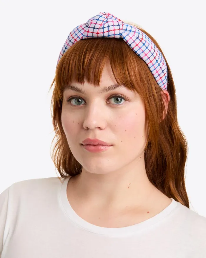 Draper James Hats and Hair Women Knot Headband In Stitched Grid
