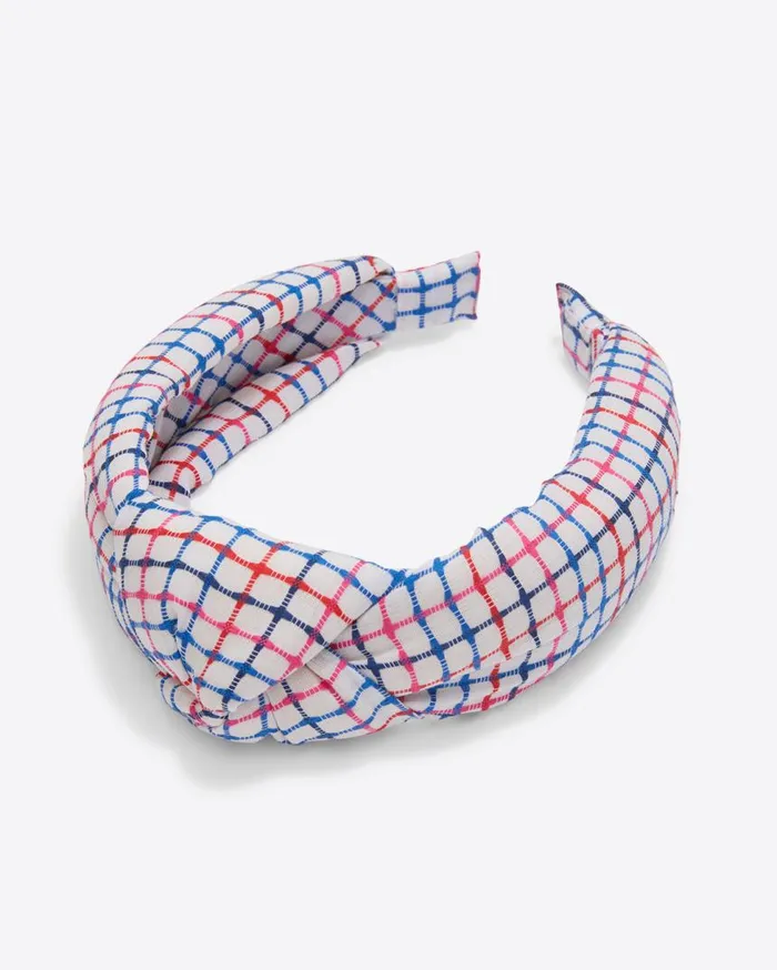 Draper James Hats and Hair Women Knot Headband In Stitched Grid