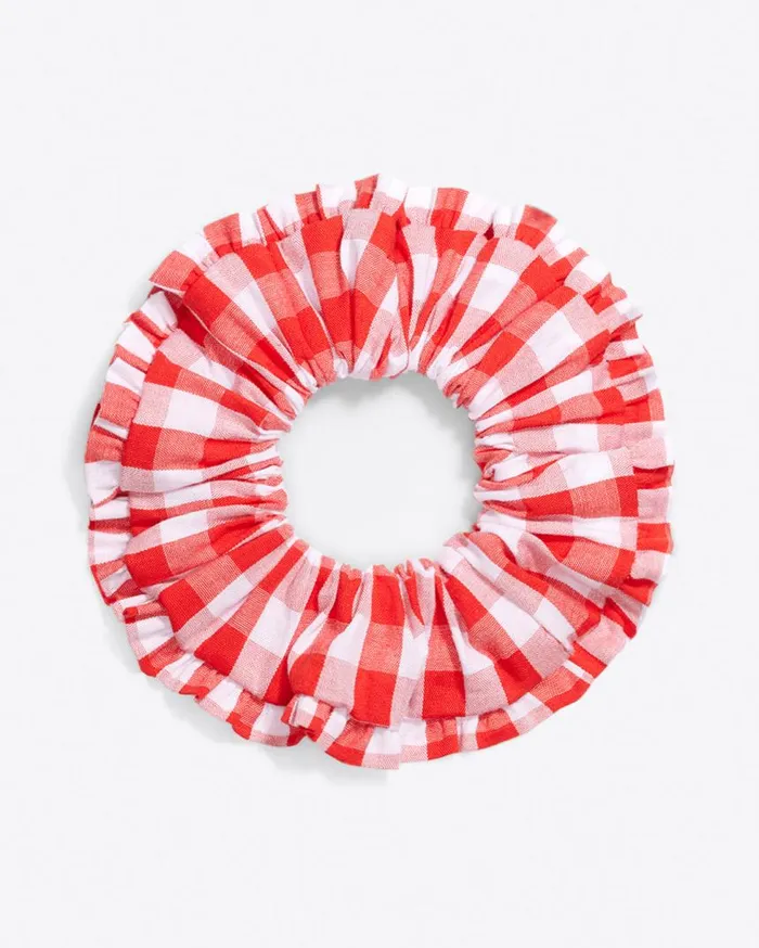 Draper James Hats and Hair Women Scrunchie In Poppy Red Gingham