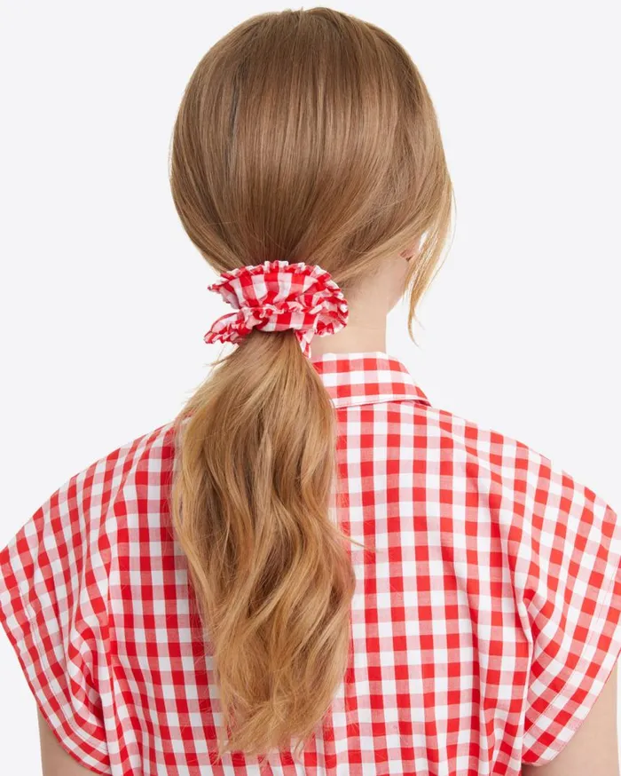 Draper James Hats and Hair Women Scrunchie In Poppy Red Gingham