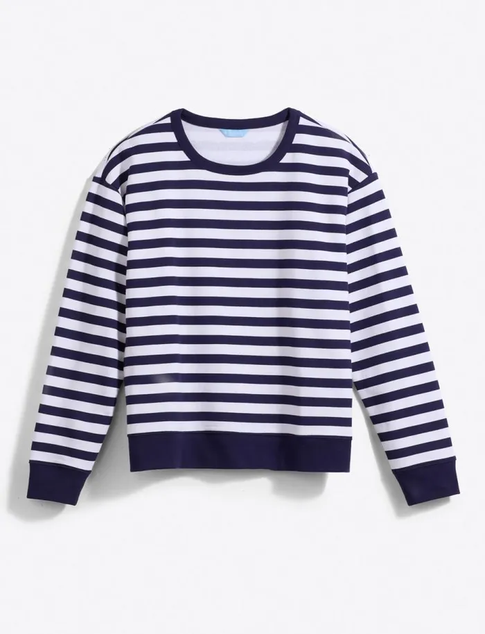 Draper James Jackets and Outerwear Women Kelsea Sweatshirt In Awning Stripe