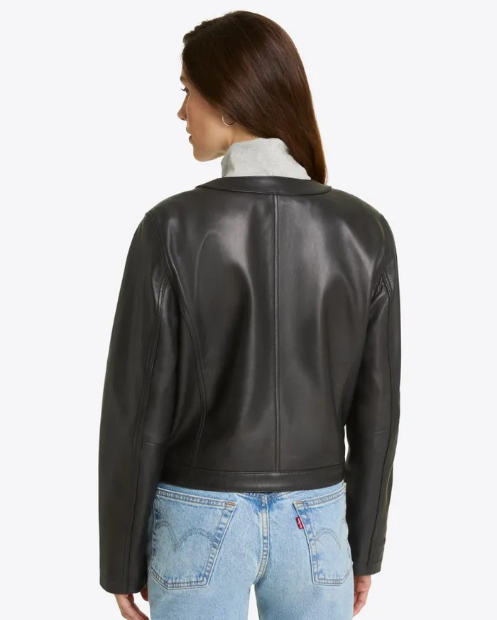 Draper James Jackets and Outerwear Women Leather Collarless Jacket