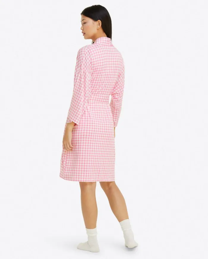Draper James Lounge and Pajamas Women Louise Robe In Light Pink Gingham