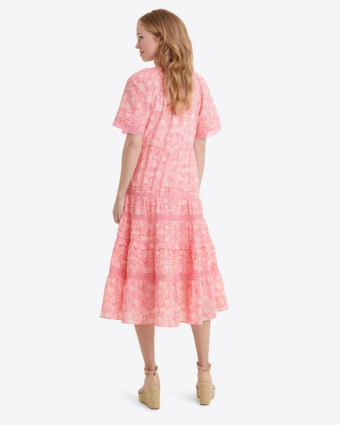 Draper James Midi and Maxi Women Carlene Midi Dress In Pink Paisley