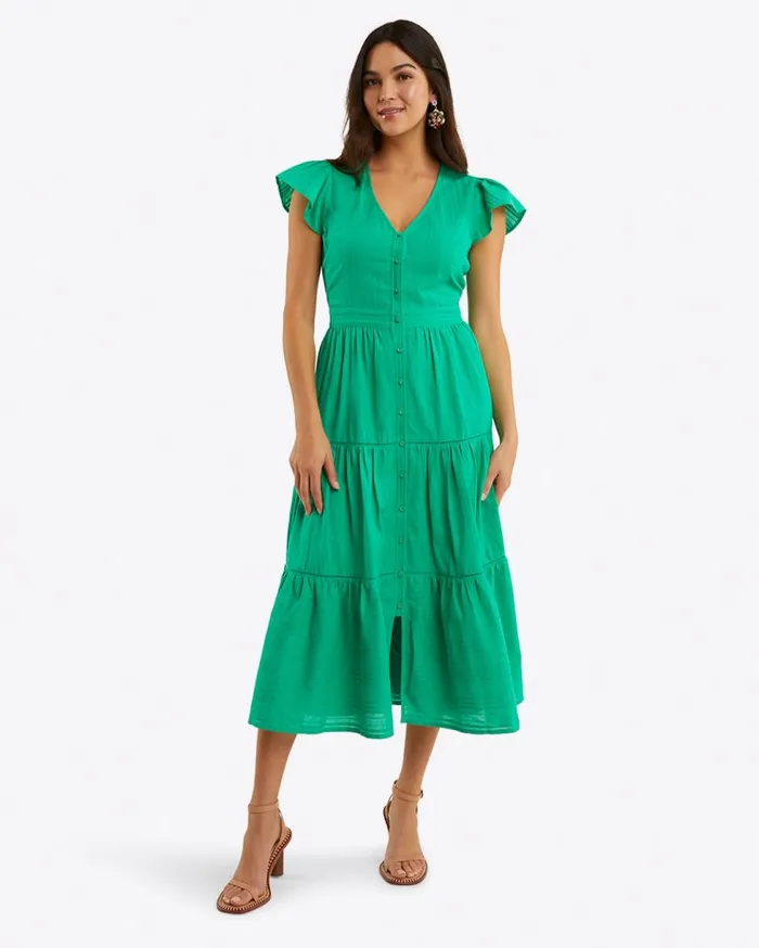Draper James Midi and Maxi Women Lainey Midi Dress In Cotton Dobby