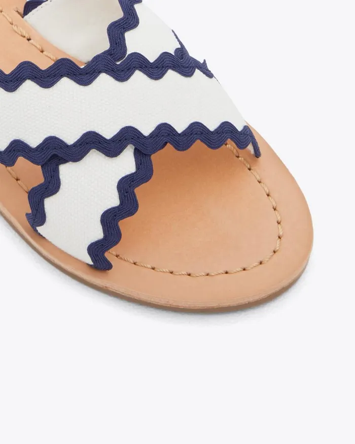Draper James Shoes Women Colorblock Piper Flat Sandals In Magnolia White