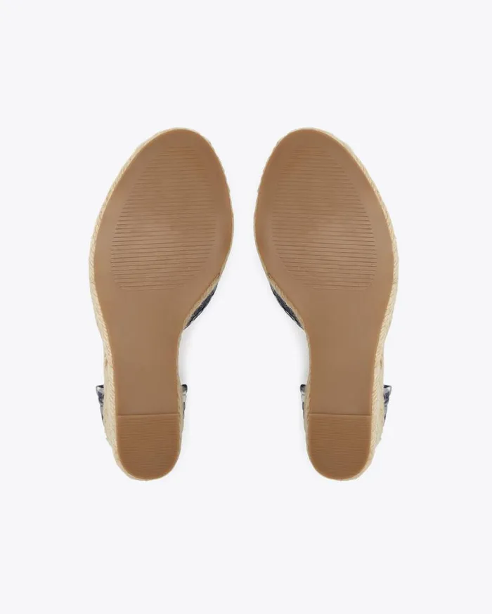Draper James Shoes Women Olivia Espadrille Wedges In Navy Gingham