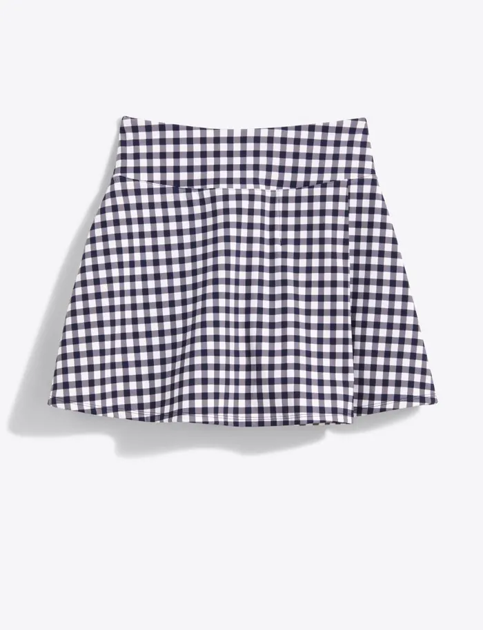 Draper James Sport Women Side Slit Skort In Navy Gingham