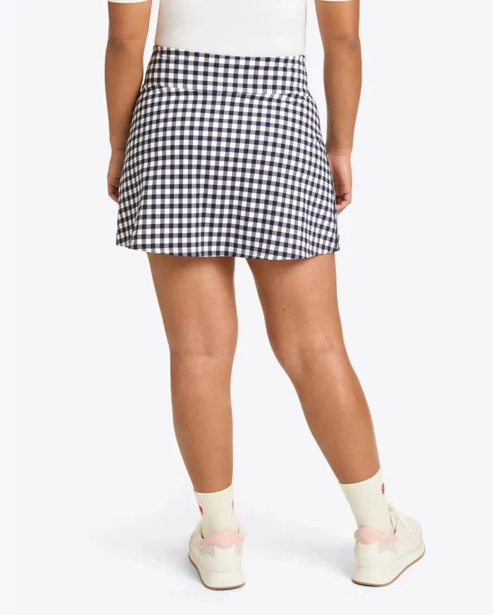 Draper James Sport Women Side Slit Skort In Navy Gingham