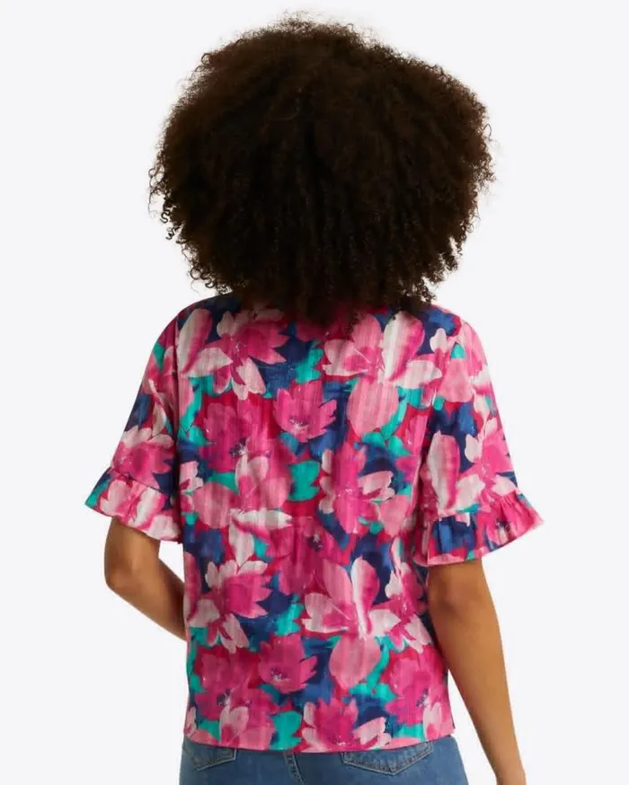 Draper James Tops Women Christina Ruffle Top In Shadow Stripe