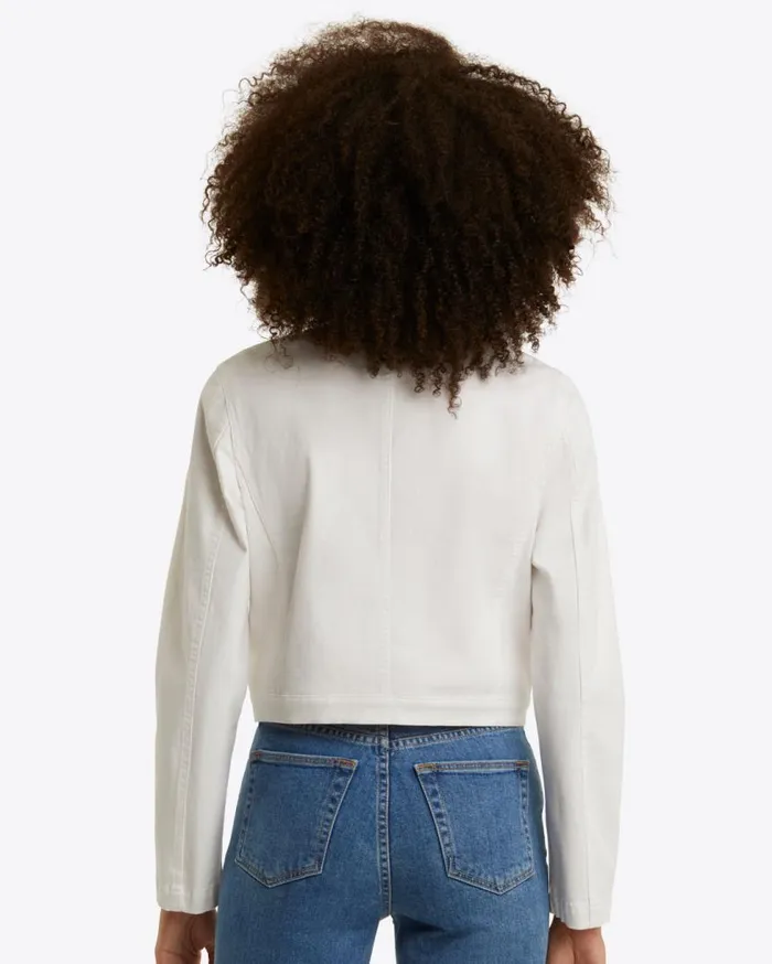Draper James Tops Women Collarless Jacket In White Denim