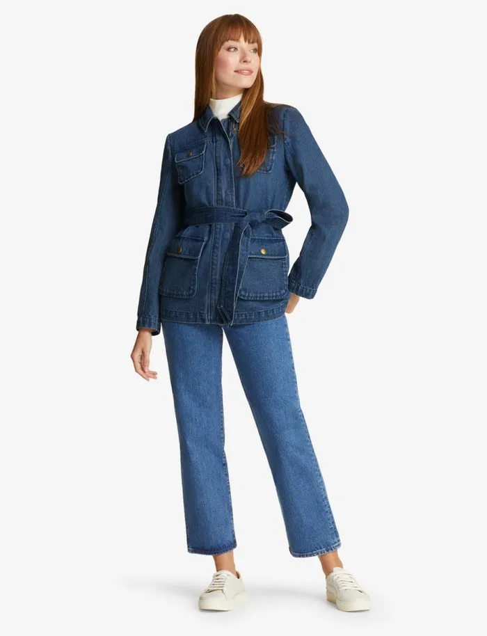 Draper James Tops Women Field Jacket In Dark Wash Denim