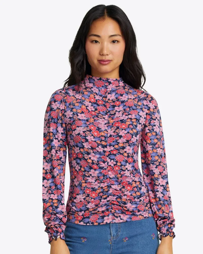 Draper James Tops Women Knit Turtleneck In Abstract Dahlia