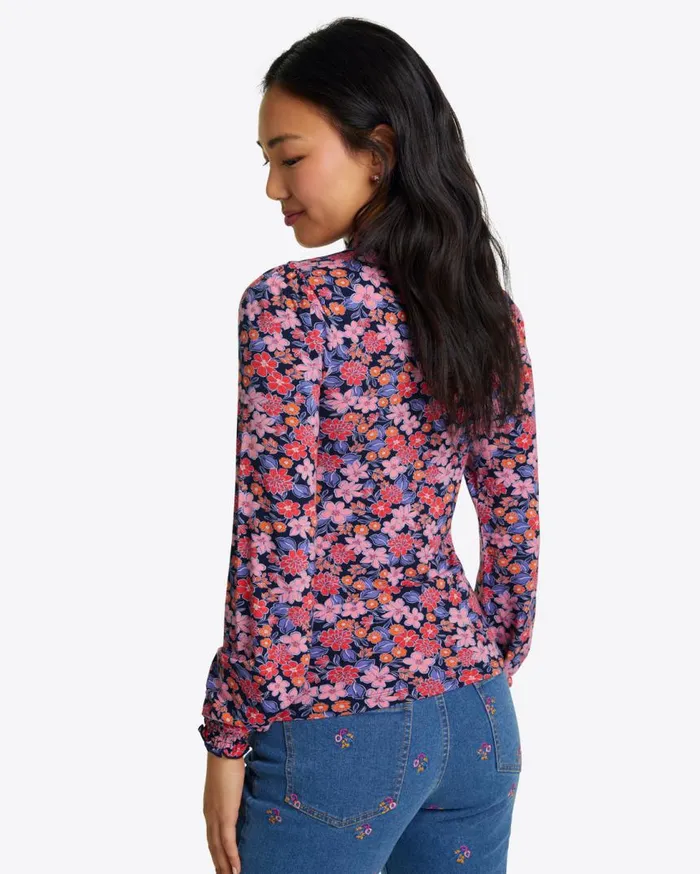 Draper James Tops Women Knit Turtleneck In Abstract Dahlia