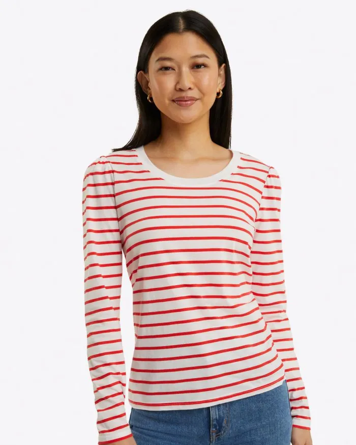 Draper James Tops Women LongSleeve Easy Knit Top In Stripe