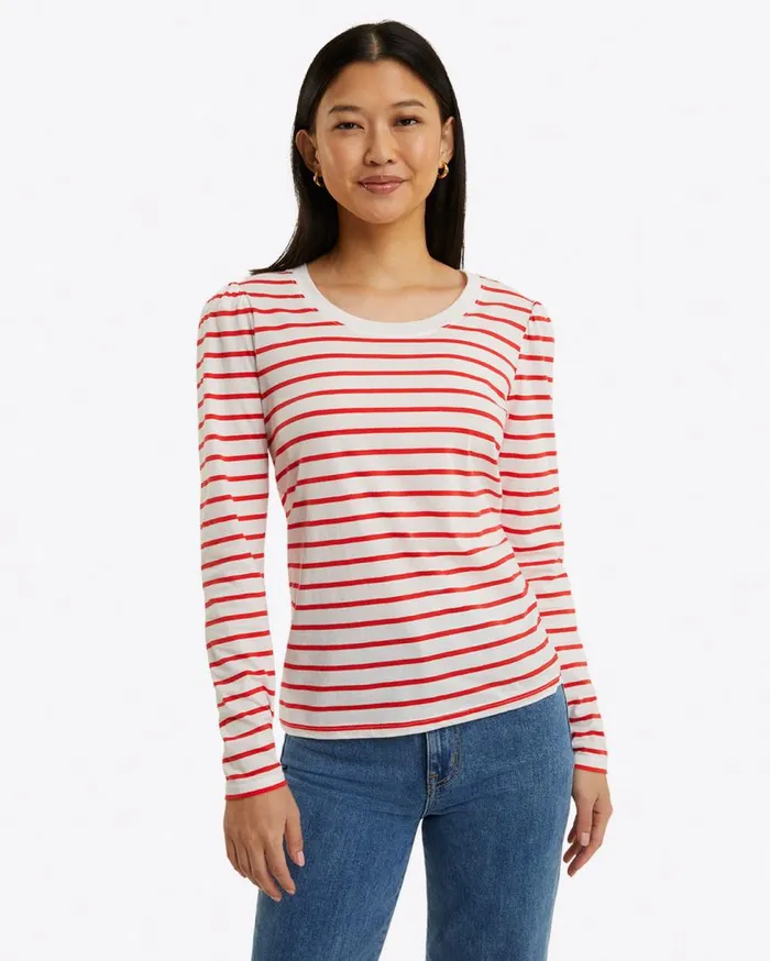 Draper James Tops Women LongSleeve Easy Knit Top In Stripe