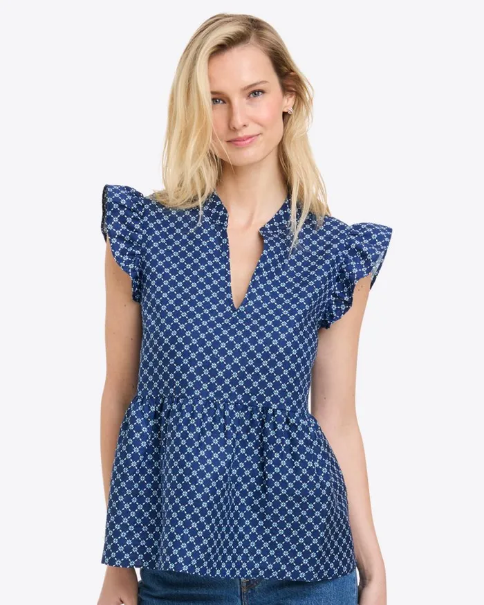 Draper James Tops Women Penelope Top In Linen