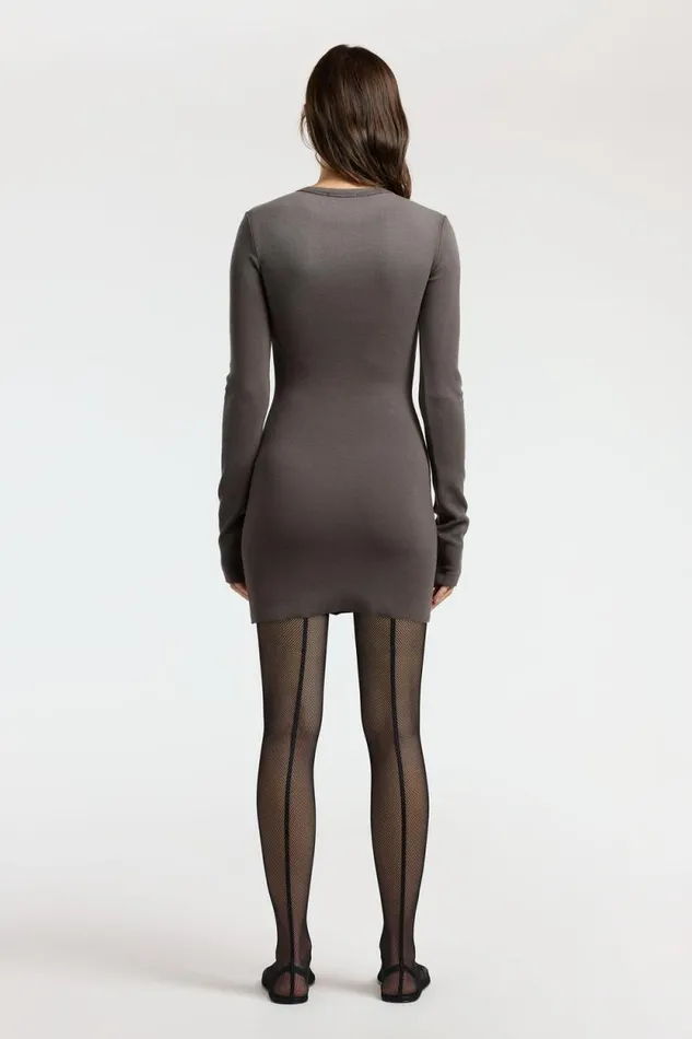 Dresses Skirts Women COTTON CITIZEN Verona Crewneck Mini Dress Stone Cast Dresses Skirts Women COTTON CITIZEN Verona Crewneck Mini Dress Stone Cast