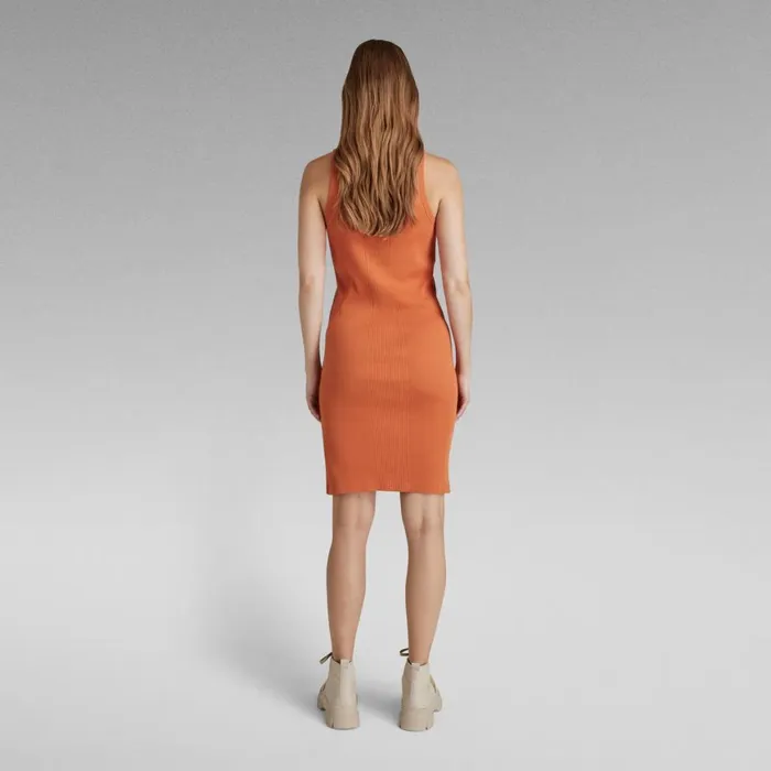 Dresses Women GStar RAW Engineered Rib Tank Dress Burned Orange