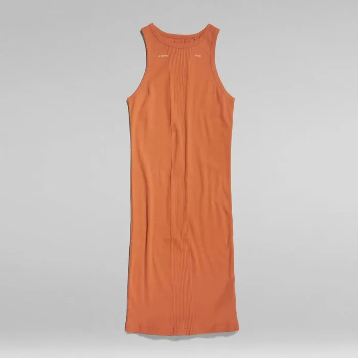 Dresses Women GStar RAW Engineered Rib Tank Dress Burned Orange