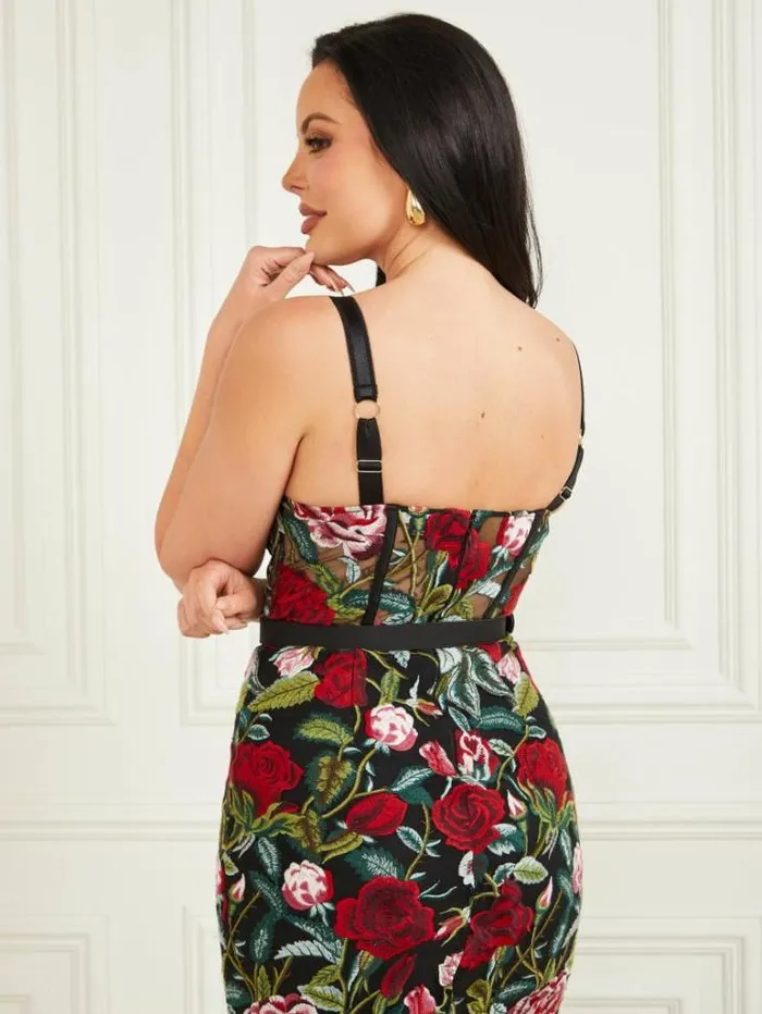 Dresses Women Marciano Embroidered Floral Corset Dress Black Floral Multi Dresses Women Marciano Embroidered Floral Corset Dress Black Floral Multi